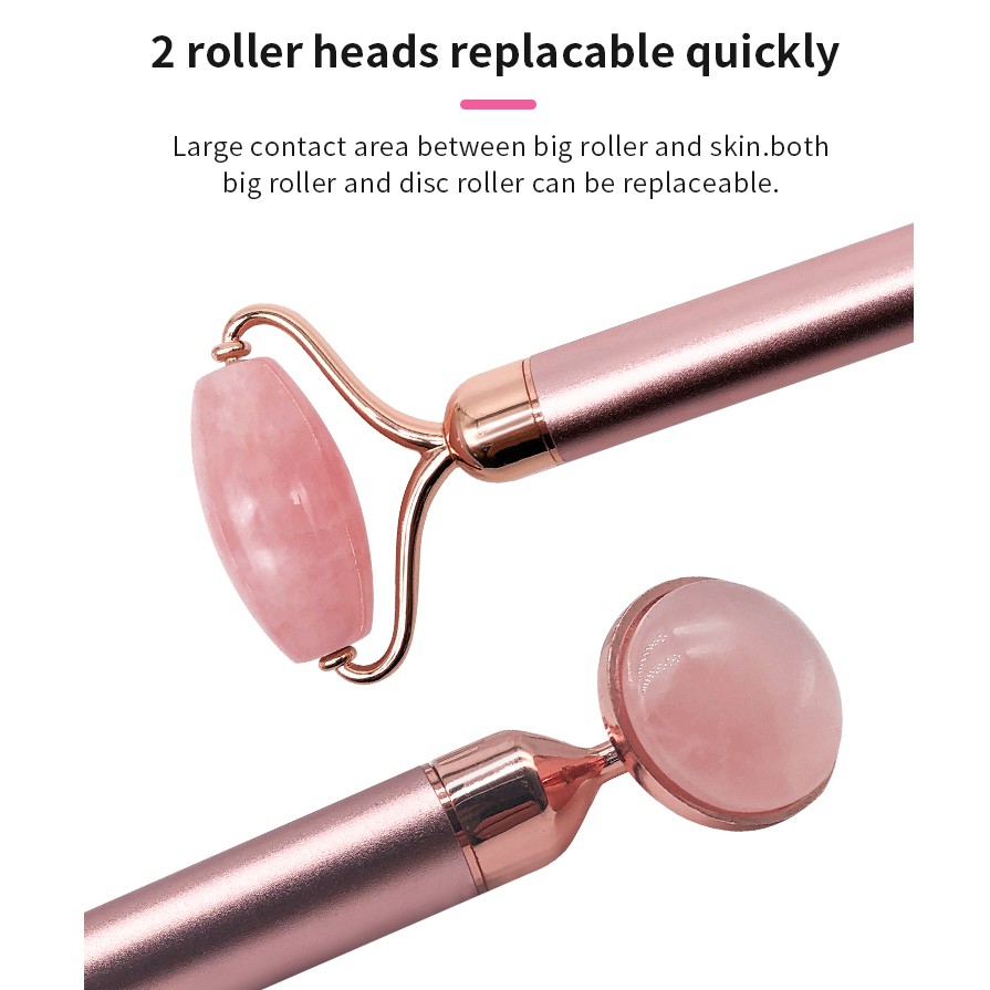 Massage Electric Beauty Bar - Alat Pijat Wajah Rosequartz Jade