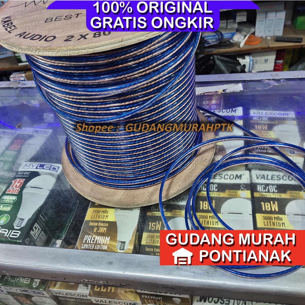 Kabel Listrik Transparant Bening Audio ukuran 80 kualitas Bagus 2x80