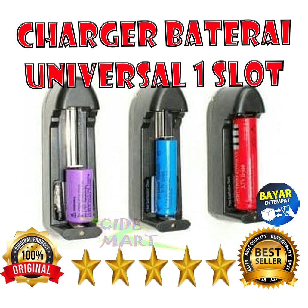 [ORIGINAL] CHARGER BATERAI 1 SLOT / CHARGER BATRE 18650 / CAS VAPE ELEAF ISTICK PICO