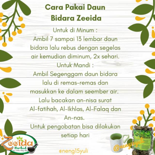 Teh Daun Bidara Zeeida Herbal Shopee Indonesia