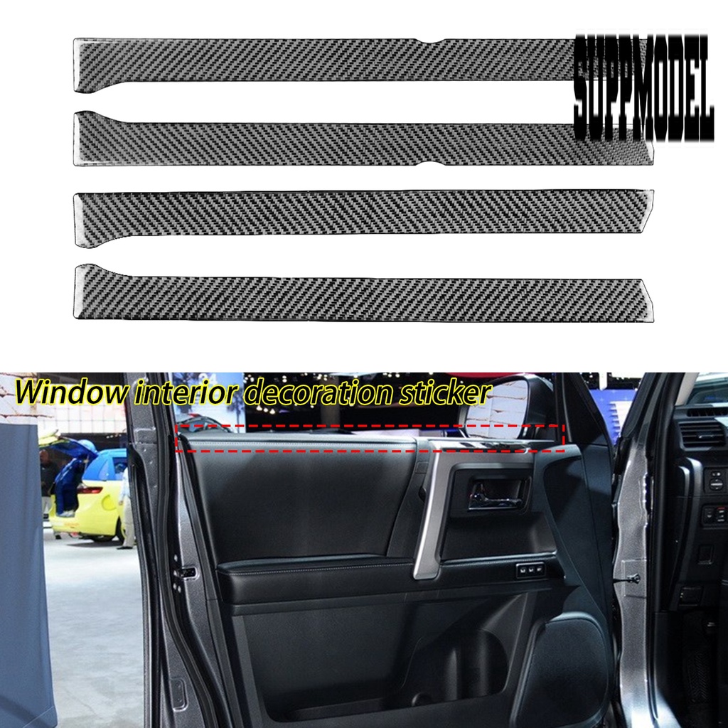 Suppmodelx 4Pcs Cover Trim Panel Interior Mobil Toyota 4Runner 2010-2020 Bahan Carbon Fiber Tahan Air