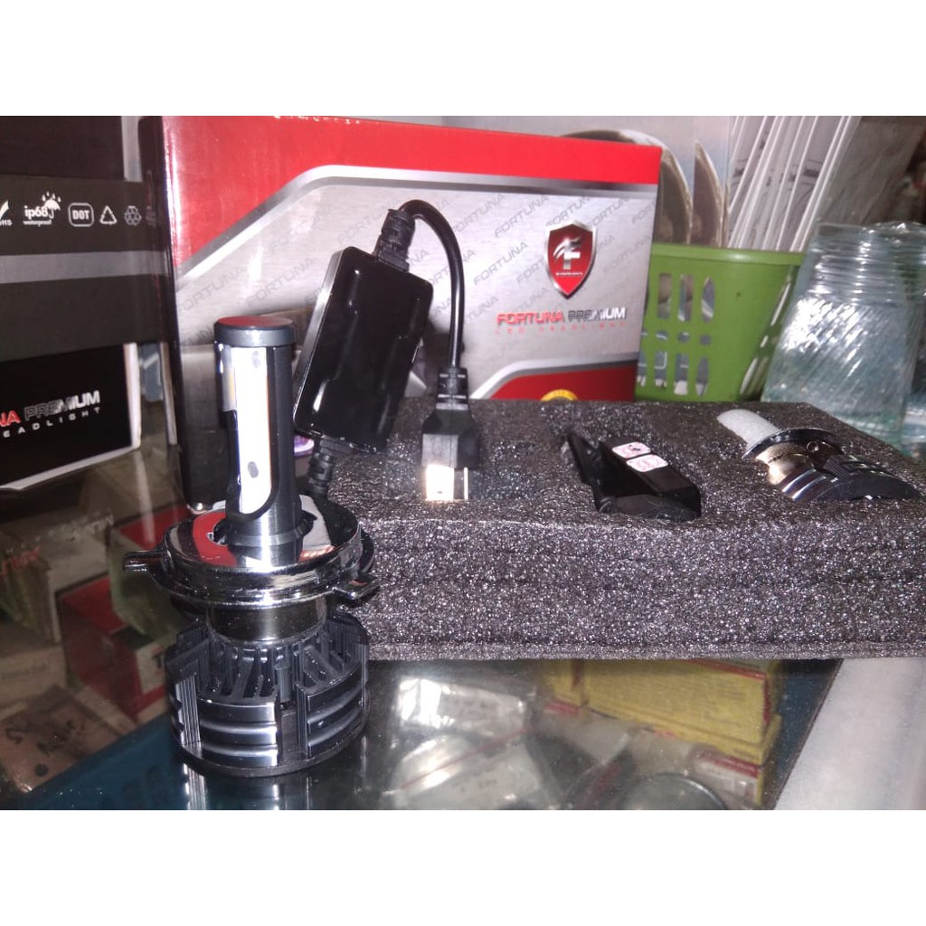 lampu mobil LED Fortuna Premium H4 headlamp light 6000k Ferrari Variasi