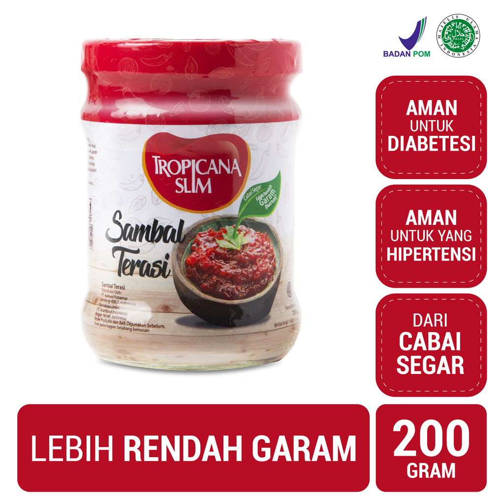 Tropicana Slim Sambal Terasi 200 gram Bantu Dukung Hidup Tropicana Slim Sambal Terasi 200 gram Bantu Dukung Hidup