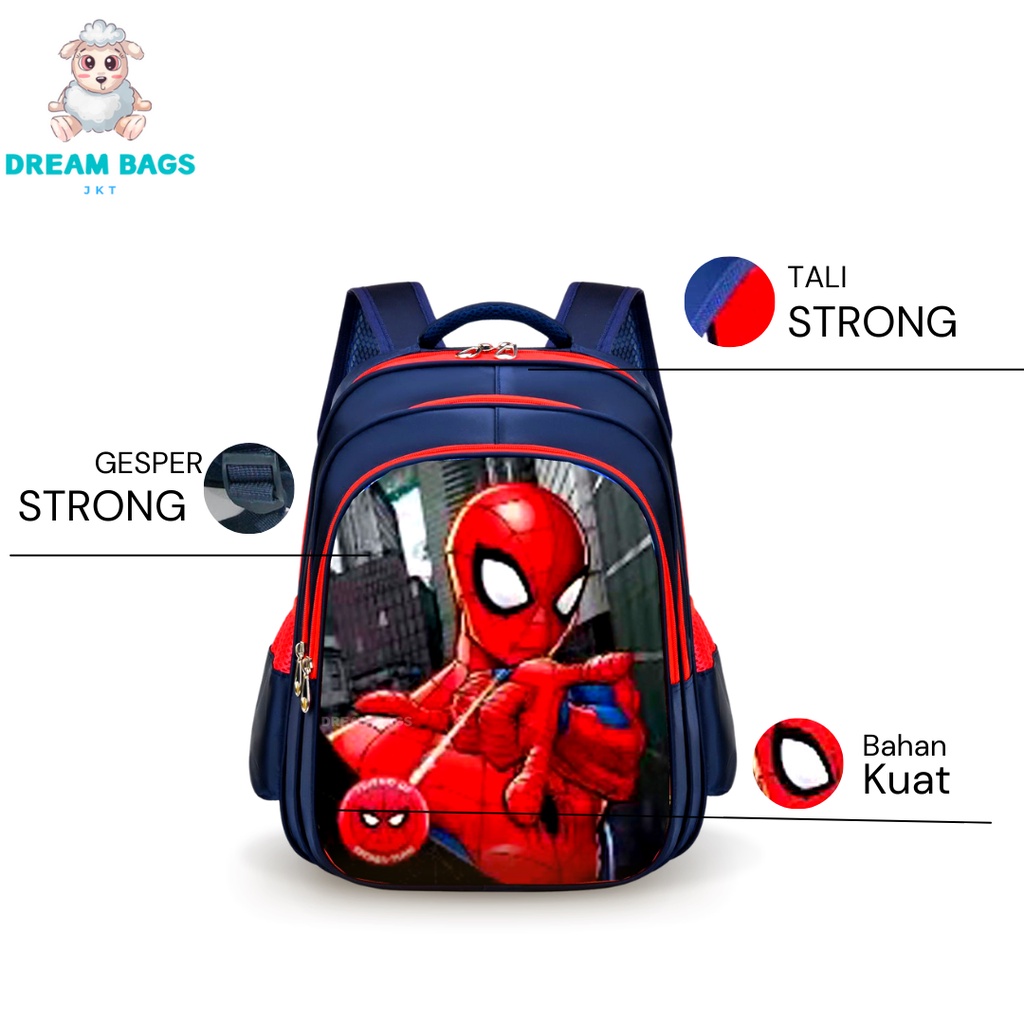 Tas Sekolah Import Karakter Superhero DB 1925 Size SD Tas Ransel Anak