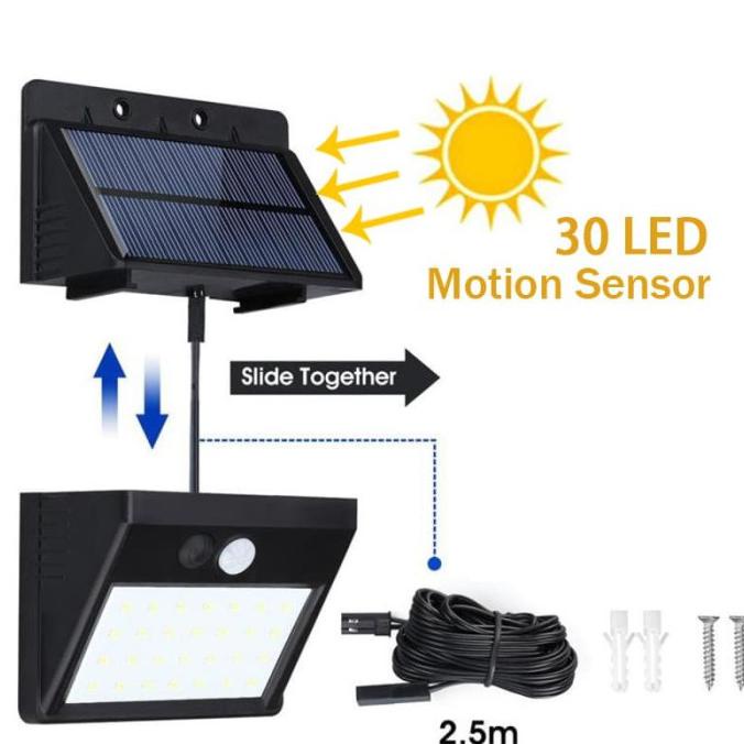 Roppu Lampu Solar Dinding Outdoor Tenaga Surya 30 LED