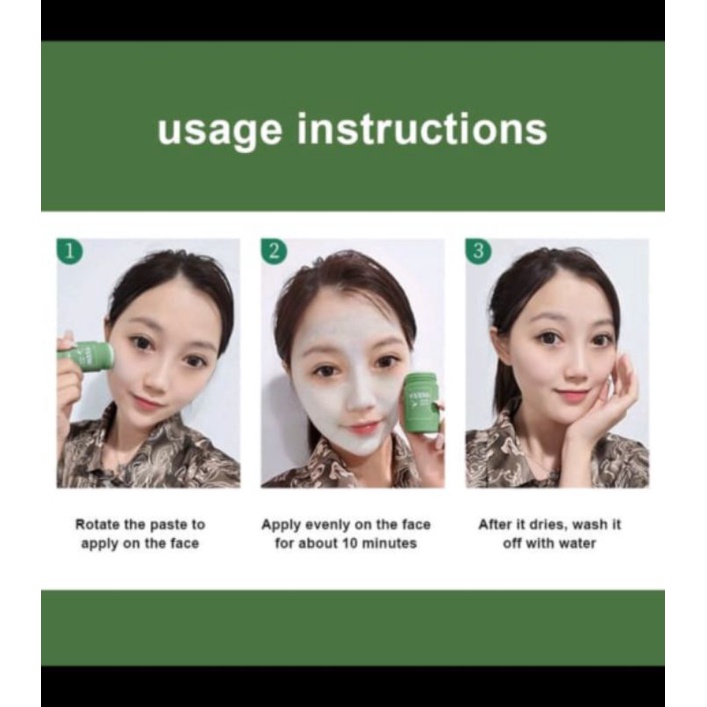Masker Teh Hijau Green Tea Mask Pembersih Komedo Stick - EggPlane