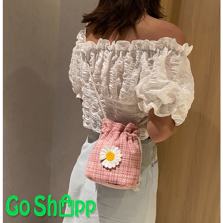 Tas Selempang Wanita Mini Krisan Import - Tas Serut Wanita Fashion Korea Kekinian - Tas Hp Wanita Import - Tas Slempang Wanita Terbaru - Tas Cewek - Tas Murah Wanita [T08]