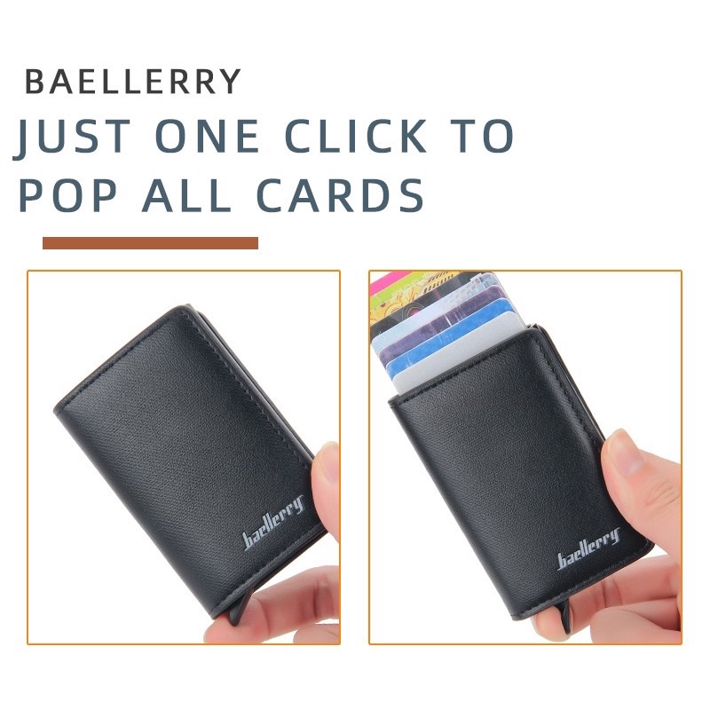 Dompet Kartu Kulit Pria Rfid Wallet Card Holder Baellerry K9138