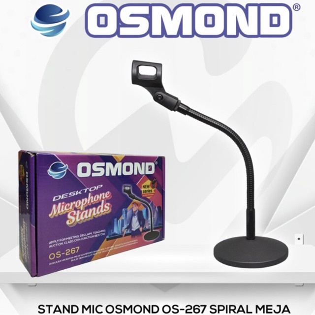 DESKTOP MICROPHONE STAND CAGAK MIC SPIRAL MEJA PODIUM OS-267 OSMOND