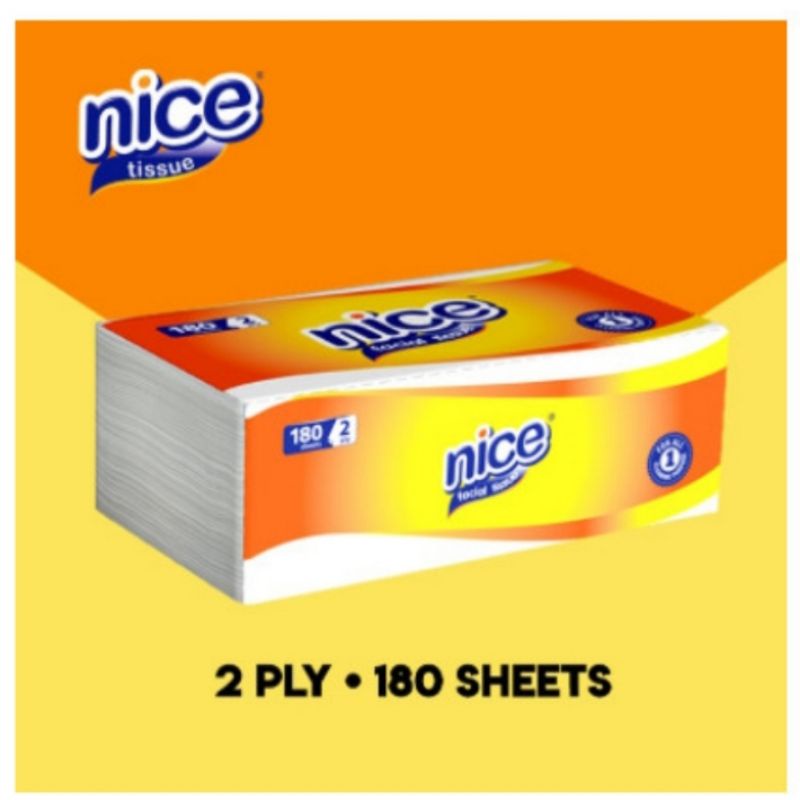 Tisu Nice 2ply 180s Facial Tissue, Hrg untuk 1pack tisu