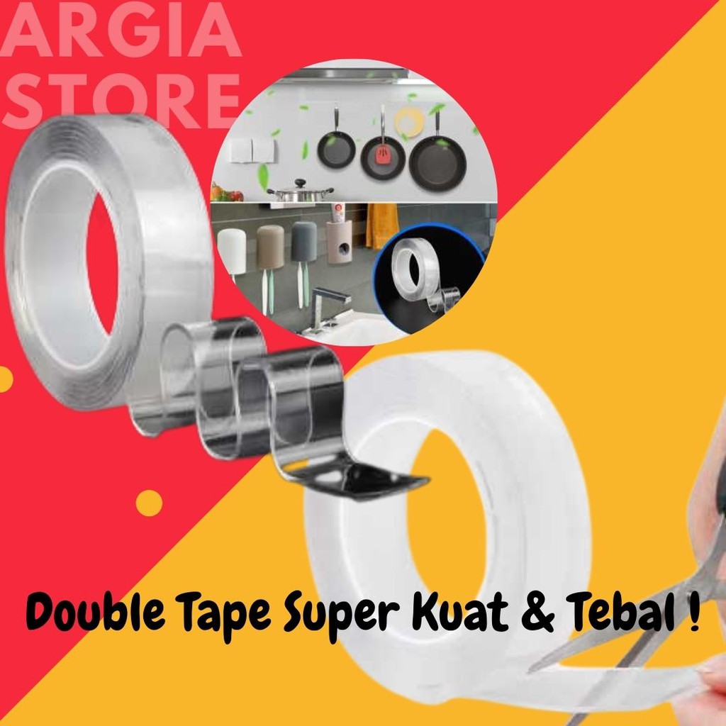 

Double Tape Perekat Super Kuat Tebal 1mm Lebar 3cm Mudah Dbersihkan dan Dicopot