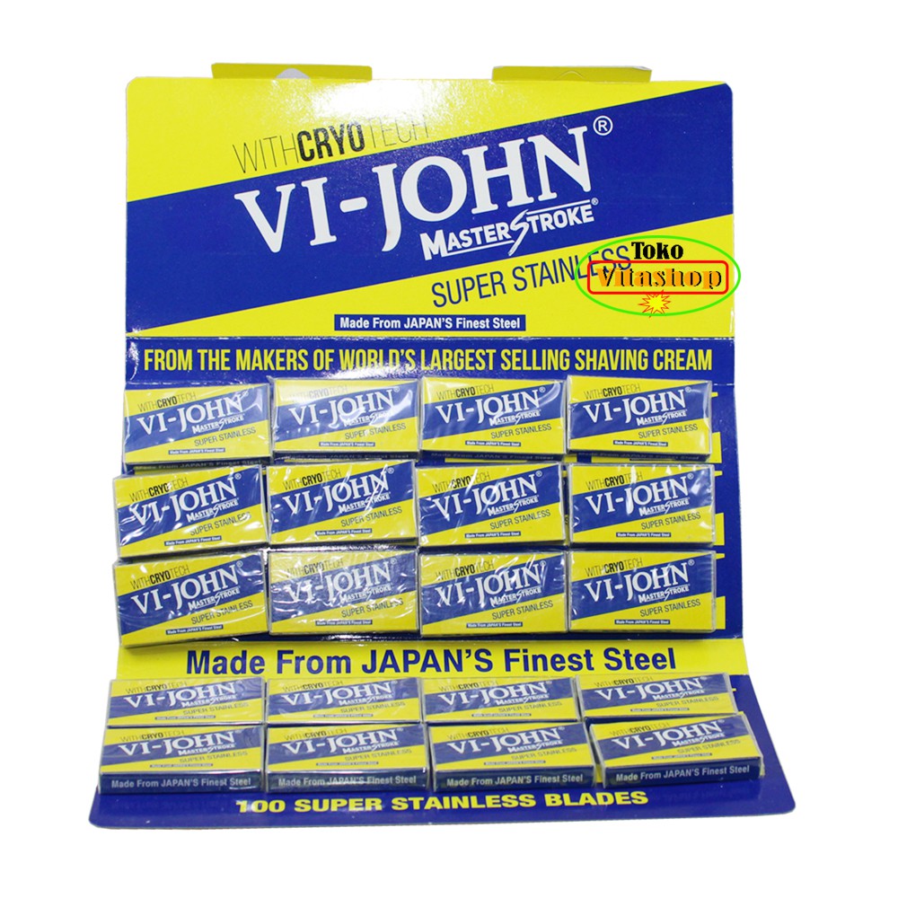 SILET CUKUR VI-JOHN SUPER STAINLESS ORIGINAL ISI 20 PACK