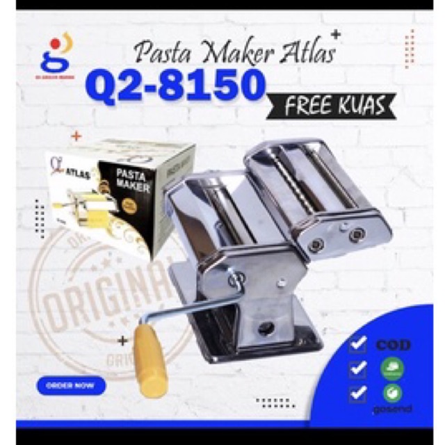 Pasta maker merk ATLAS Q2-8150 alat gilingan mie, molen, pangsit
