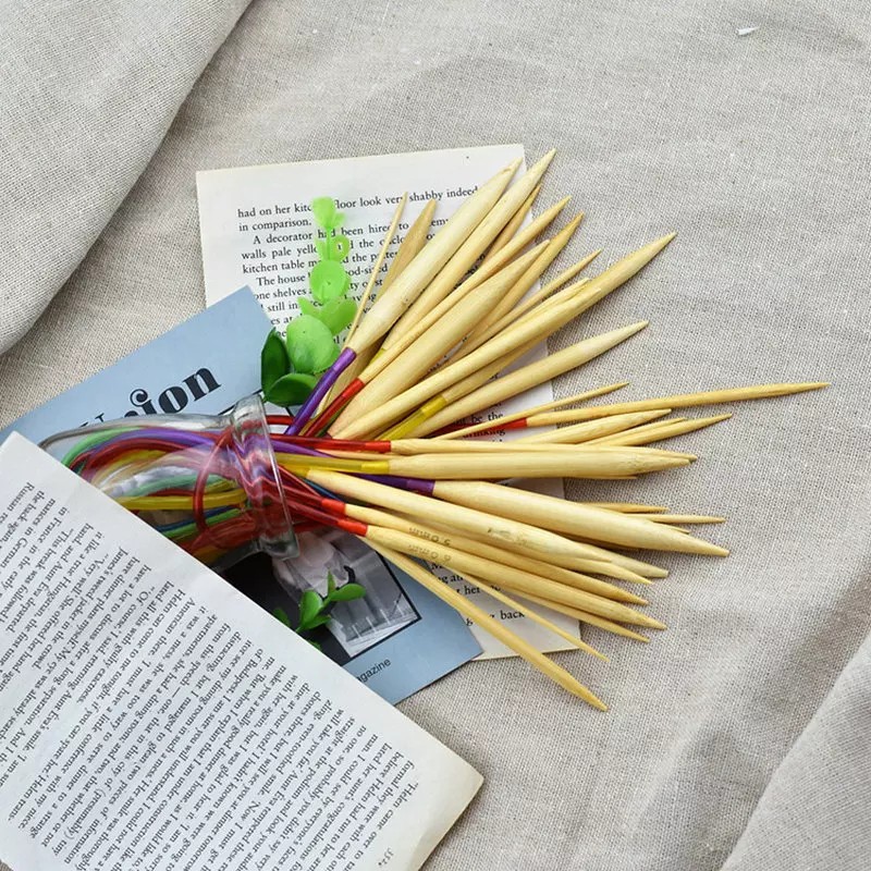 circular knitting needle bambu/ jarum knit bambu multicolour tube 120cm