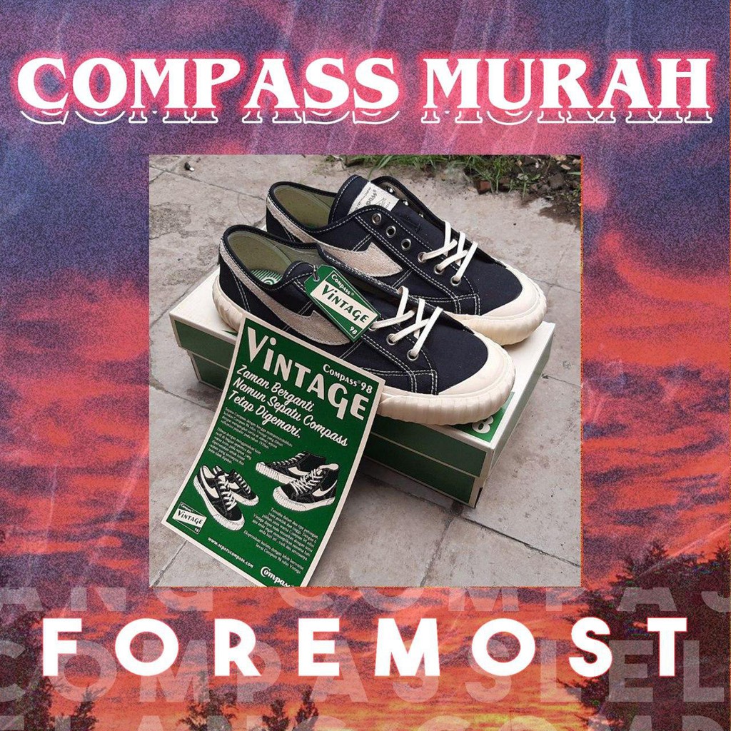 Compass Vintage Low Black & White