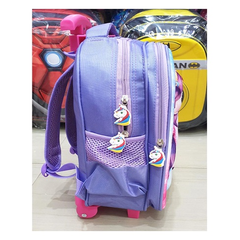 Promo TERMURAH Tas Roda Dorong Trolley Sekolah TK Anak PEREMPUAN KARAKTER PUTRI GAMBAR KUDA PONY PIRANG 3D TIMBUL UNGU LILAC ( Pirang Lily 3D 13&quot; - VALE TWO 14&quot; )