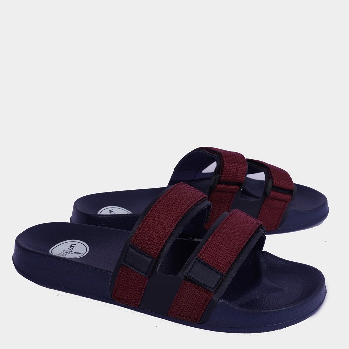 SANDAL PRIA / SANDAL SLIDE / STRAP / SOMA / SENDAL GUNUNG / KARET / TERMURAH / NAVY MERAH / COD