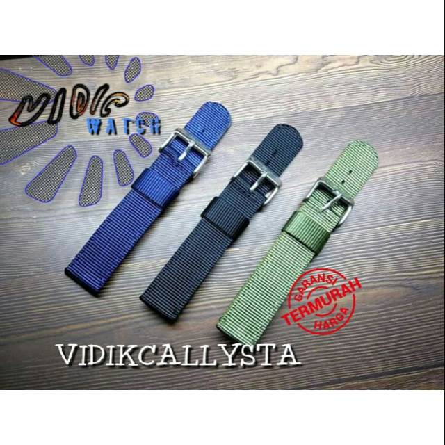 CANVAS NYLON 18 MM TALI JAM KANVAS STRAP WATCH