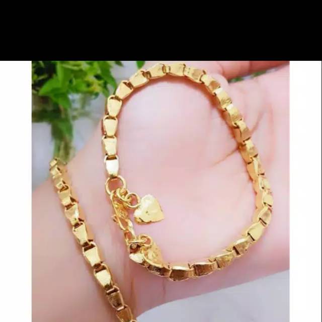 Gelang padi lapis emas24 k xuping