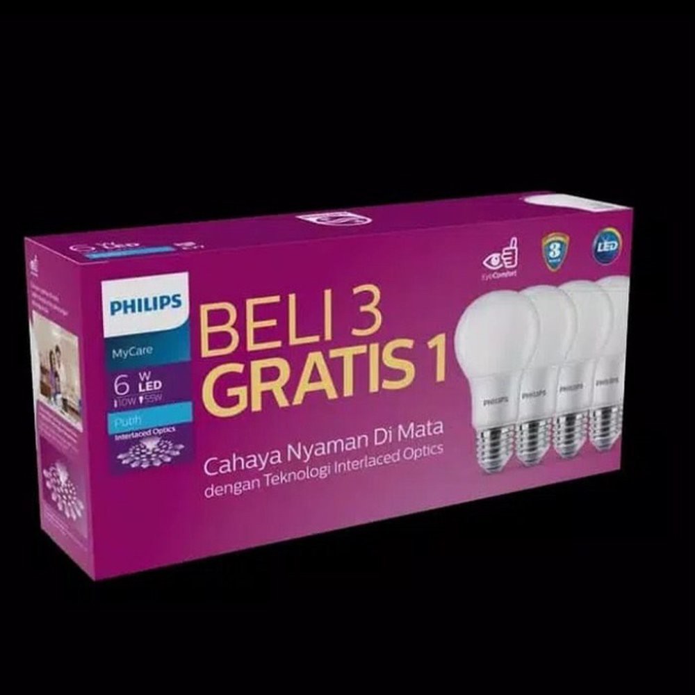 led bulb philips 6 watt led paket philips 6 watt 6w lampu philips 6w paket Murah