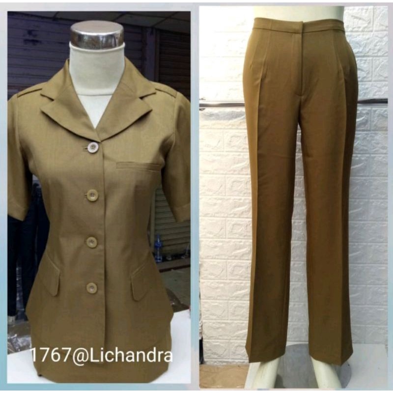 blazer lichandra / seragam lichandra / baju pemda tua / seragam guru lichandra pemda tua set celana