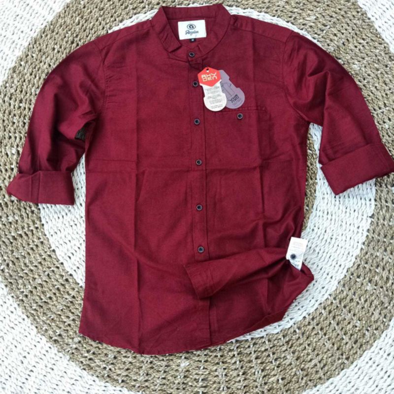 Kemko Polos Pria Lengan Panjang Mat Katun Linen - Kemeja Kasual Pria Slimfit Premium Axyden Denim