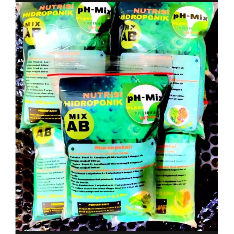 Pupuk Nutrisi hidroponik 250gram / 500ml (untuk 100 liter air) / AB mix hidroponik