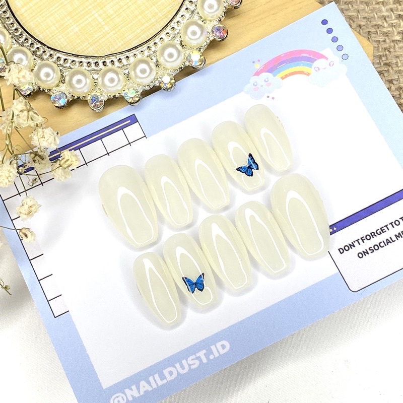Butterfly Songkang Park Jae Eon Nevertheless Custom Kuku Palsu Press On Nails Fake Nail