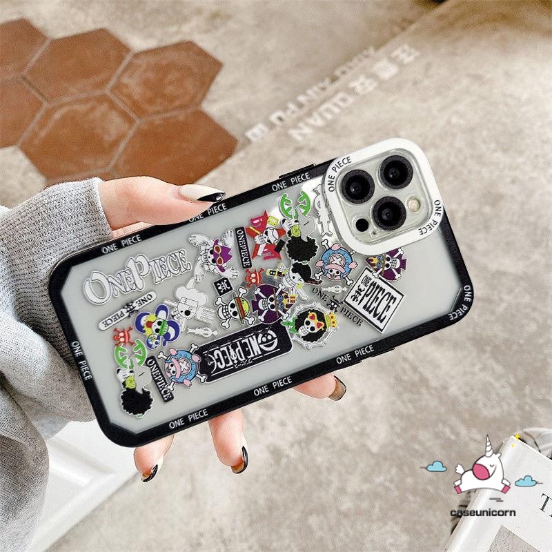 Fashion Kartun One Piece Case Untuk iPhone 7plus X XR XS Max14 11 12 13 pro max 6 6s 7 8 plus SE 2020 Transparan Lembut Tpu Anti Jatuh Pelindung Kamera Belakang Full Cover