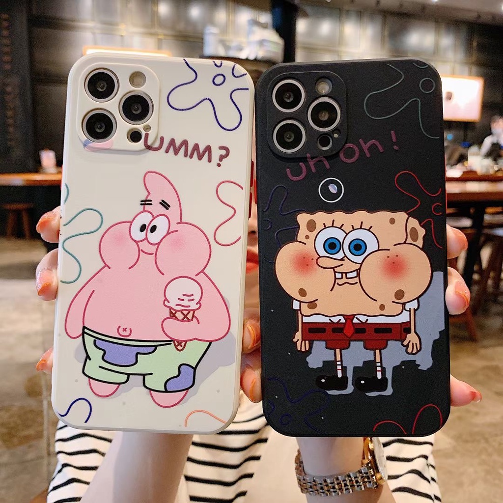 Case Samsung A22 4G A32 4G A22 5G A02 2021 M02 A52 4G/5G A72 4G/5G A02S A03S A51 A32 5G A10 A31 A11 M11 A21S A10S M01S A21 A12 M12 A71 A20 A30 M10S A50 A30S A50S A01Core M01Core F22 M30S M31S M51 F62 M62 Casing Ponsel Bintang Besar SpongeBob Pie-2