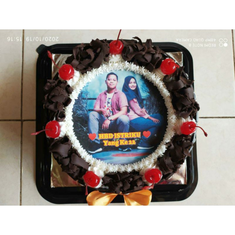 

PROMO ! ICE CREAM TART,Black Forest D Edible (foto),20 cm,Tart Dalamnya 100% Ice Cream Tanpa Kue