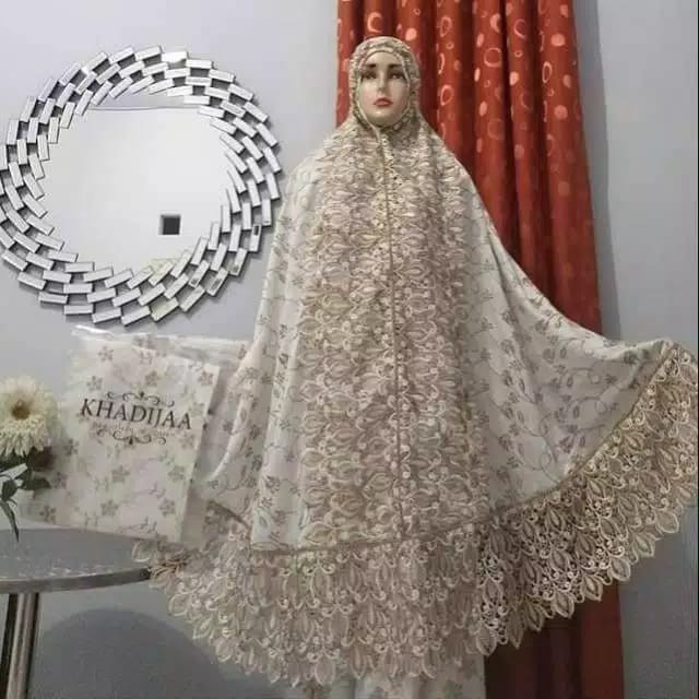 MUKENA SUTRA MILO RENDA SWAROVSKI MUKENA MEWAH