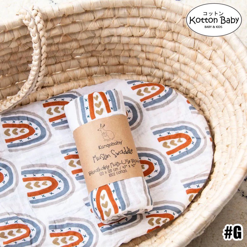 [120x110] Kain Bedong Muslin Bayi | Baby Swaddle Muslin Bamboo | Selimut Bayi Catalog G