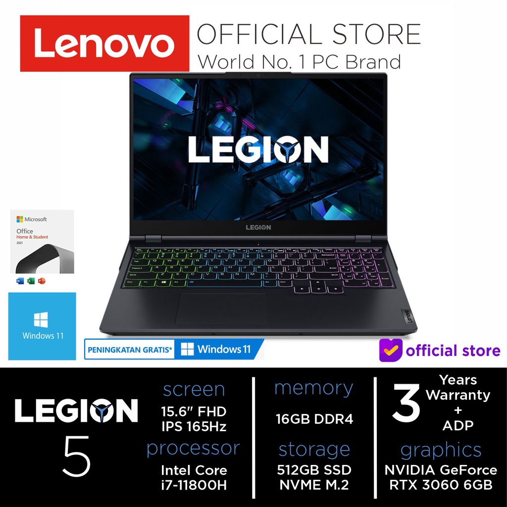 Jual LENOVO LEGION 5 15ITH6H - 1CID (PHANTOM BLUE) I7 16GB 512GB ...