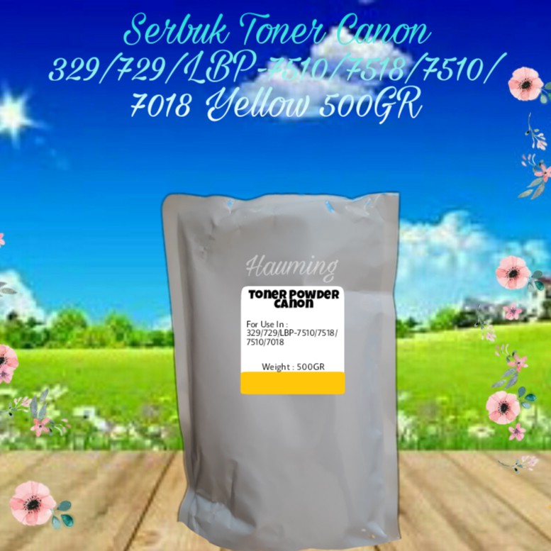 Serbuk Toner Canon CRG-329 729 CRG329 LBP-7510C 7518C 7018C LBP7018 LBP7510 LBP7518 Yellow 500gr