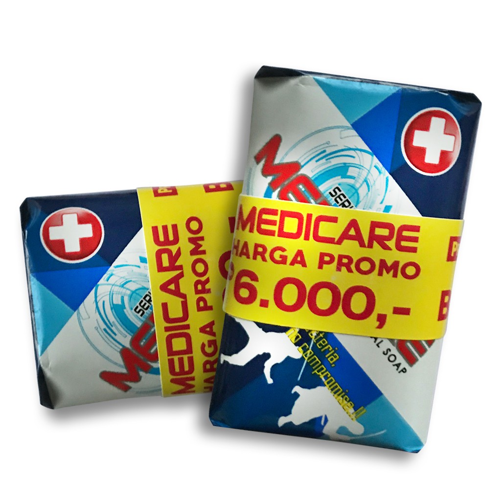 Sabun Mandi Medicare 90 gr Banded (2 pcs dapat gratis 1 pc Medicare 50gr)