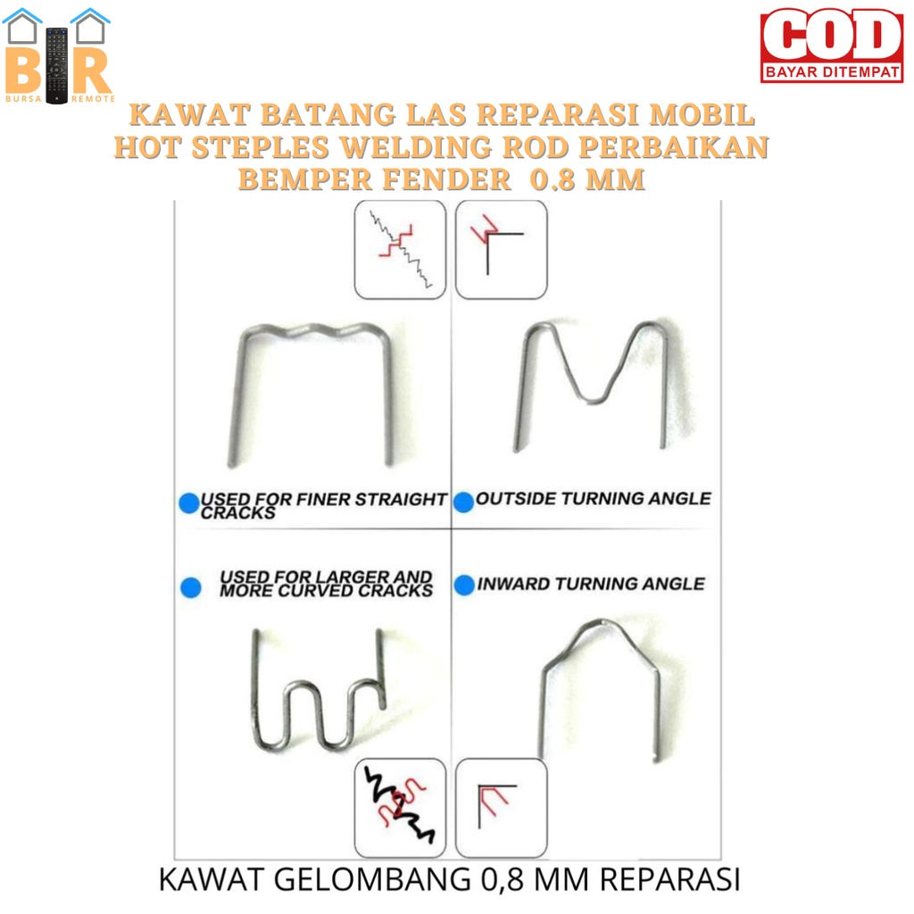 Kawat BATANG LAS REPARASI MOBIL HOT STEPLES WELDING ROD PERBAIKAN BEMPER FENDER  0.8mm