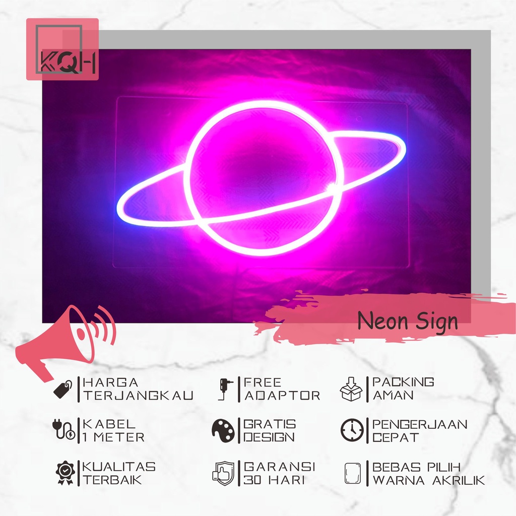 KoQoH.CO - Neon Flex Planet Ready/ NeonSign Game/Lampu Hias Kamar/Lampu tidur/Lampu DEKORASI/Custom 