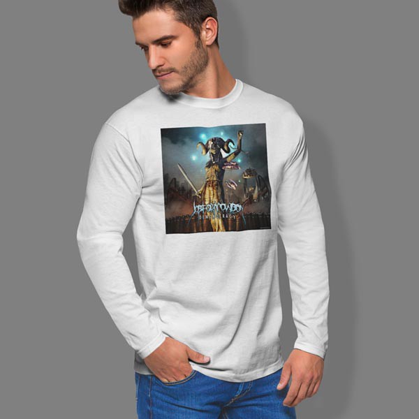 Job For A Cowboy Demonocracy Tshirt Tangan Panjang Casual Terbaru