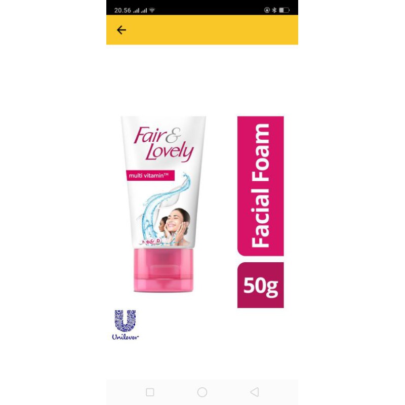 fair n lovely multi vitamin facial wash 50gr/ fair n lovely multi vitamin facial foam 100gr