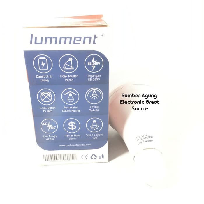 Lampu Genius Lumment 10W AC DC Nyala 4 Jam Saat Mati Lampu