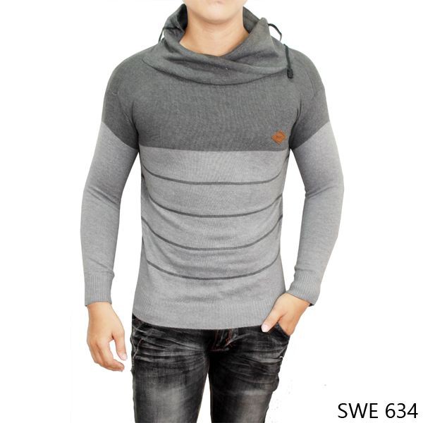 Sweater Pria Cardigan Rajut Kombinasi Warna – SWE 634