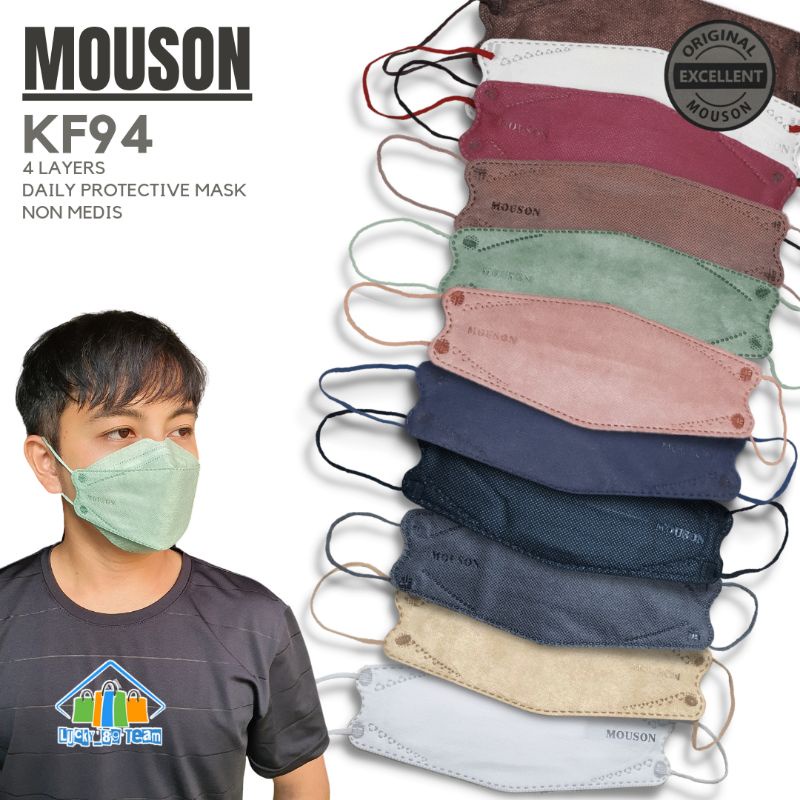 Masker KF94 4 Ply Mouson Hitam Masker Korea KF 94 Black Evo Kemenkes