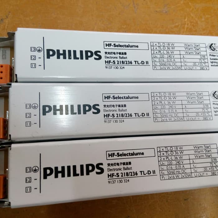 ballast elektronik philips 2x36watt/2x18watt TL