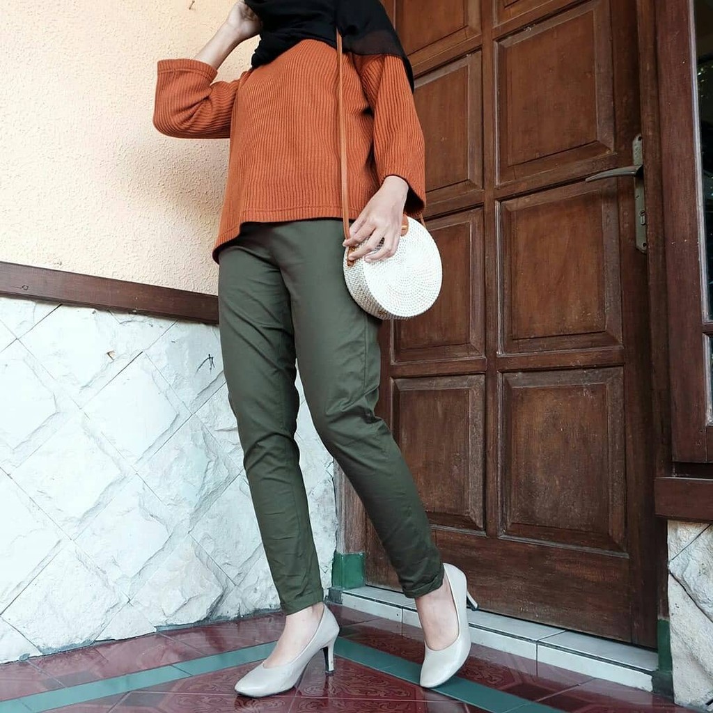 Celana Panjang Wanita | Cotton Pants | Celana Katun Anti Begah