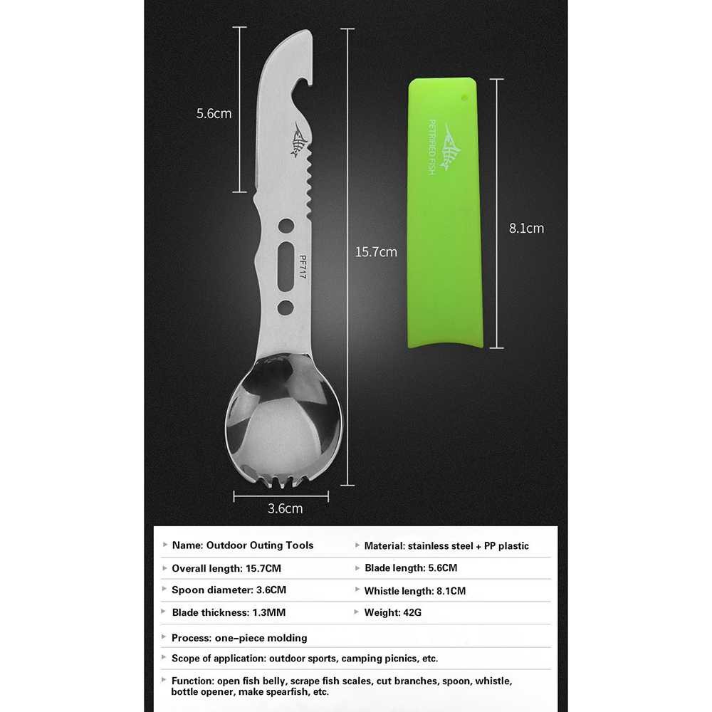 Termurah ! Petrified Fish Sendok Pisau Outdoor Camping EDC Tools LX709