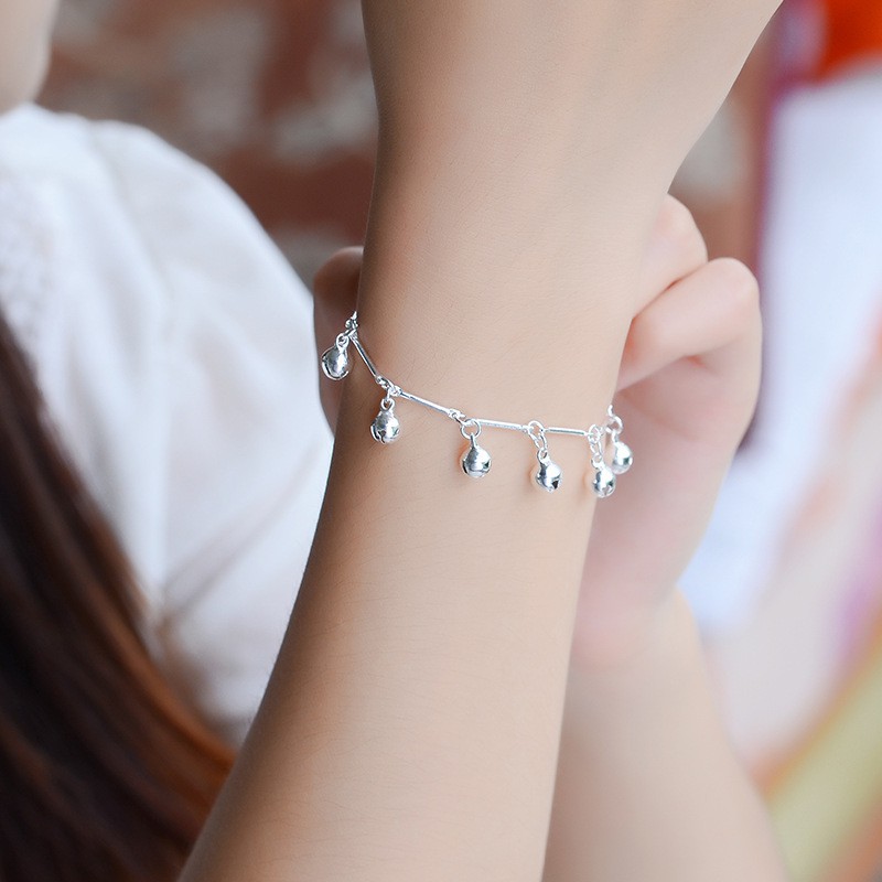 Gelang Kaki Model Rantai Lapis Ganda Bahan 925 Silver Untuk Wanita