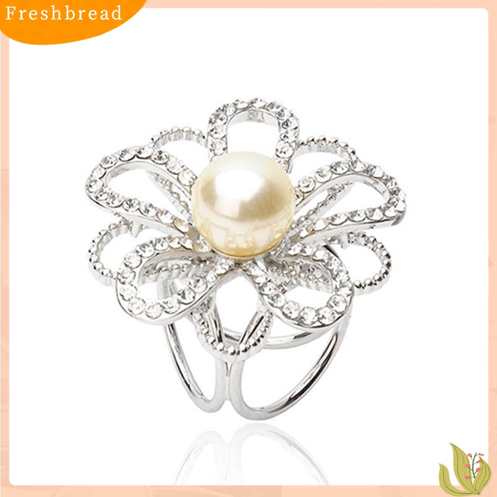 [ TERLARIS]Scarf Buckle Rhinestone Inlaid Fashion Accessories Alloy Faux Pearl Flower Scarf Buckle for Party