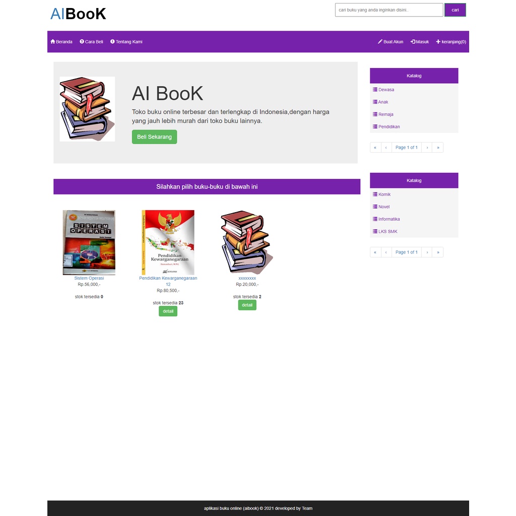 Aplikasi Software Website Penjualan Toko Buku Online full source code