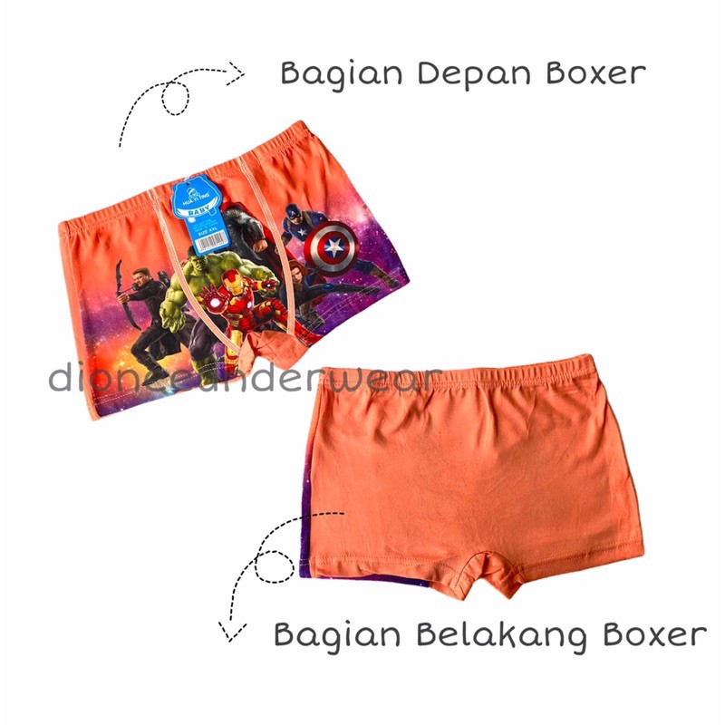 Celana Dalam CD Boxer Anak Laki Laki Cowok Avengers Bahan Katun Adem Import / Boxer Anak Cowok